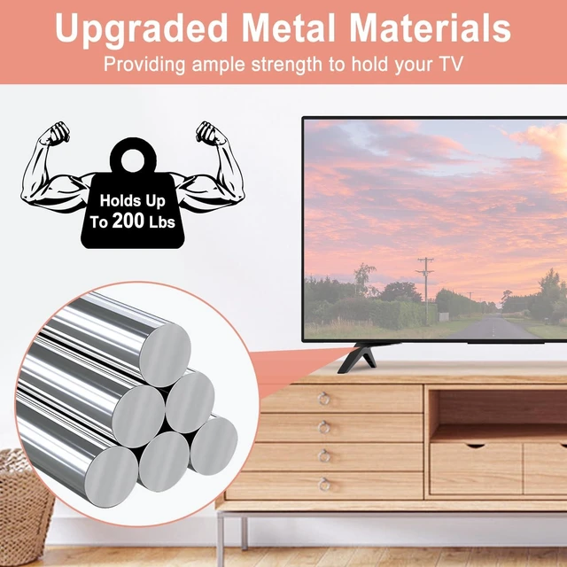 Alt view image 9 of 10 - Maozhren Metal Legs for LG TV Stand, for LG 70" TV 70UK6500 70UK6550 70UJ6570 70UJ657A 70UJ6520 70UM7370 70UM6970 70UM7170DUA 70UN6950 70UN6955 70UN7070 70UN7370 MAM643664 MAM643869 with Screws