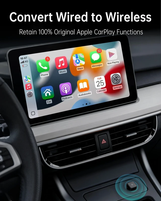 Alt view image 10 of 10 - ONINCE Wireless CarPlay Adapter USB C (2026 Upgrade), Convert Factory Wired CarPlay to Wireless, Plug & Play, 5s Auto Reconnect, for Cars with Factory Wired CarPlay