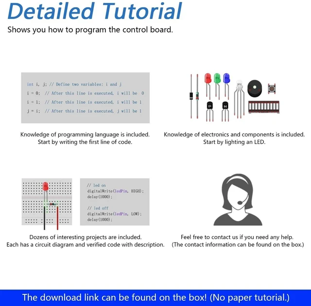 Alt view image 10 of 10 - Freenove Ultimate Starter Kit with Board V5 Rev4 WiFi (Compatible with Arduino IDE), Arm Cortex-M4 Microcontroller, Onboard ESP32-S3, 399-Page Detailed Tutorial, 220 Items, 78 Projects