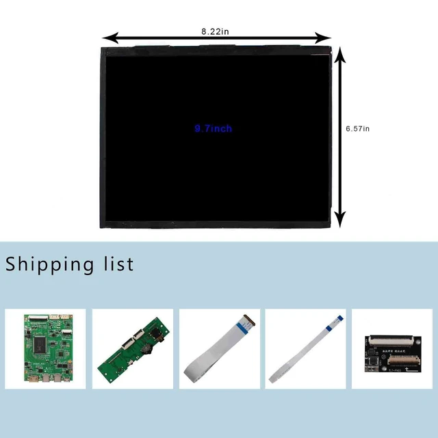 Alt view image 10 of 10 - VSDISPLAY 9.7 Inch IPS LCD Screen 2048x1536 9.7'' LP097QX1/LTL097QL01/HQ097QX1 with USB-C LCD Controller Board VS-RTD2556HC-V2