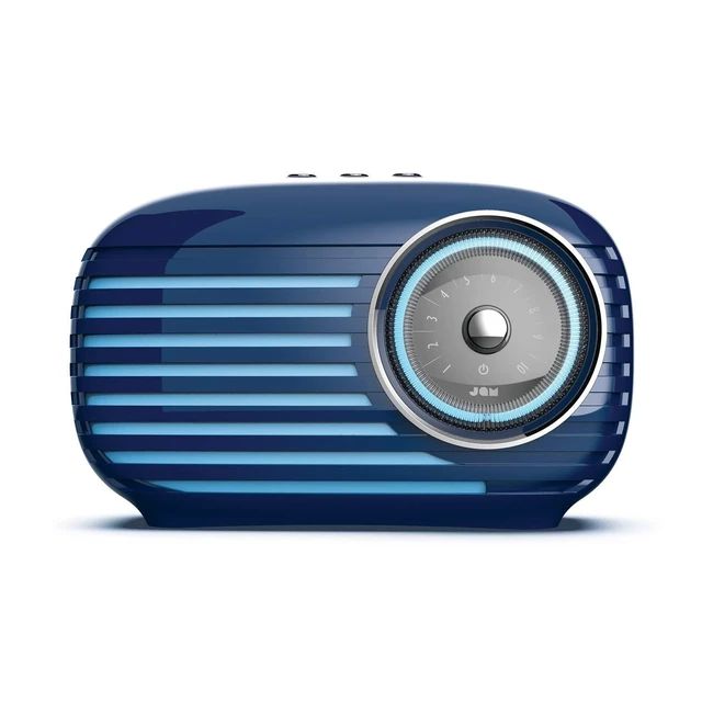 Alt view image 6 of 10 - JAM Retro Classic Vintage Blutooth Speaker, 16 Hours Play Time, Aux-in Port, USB Charging, Blue