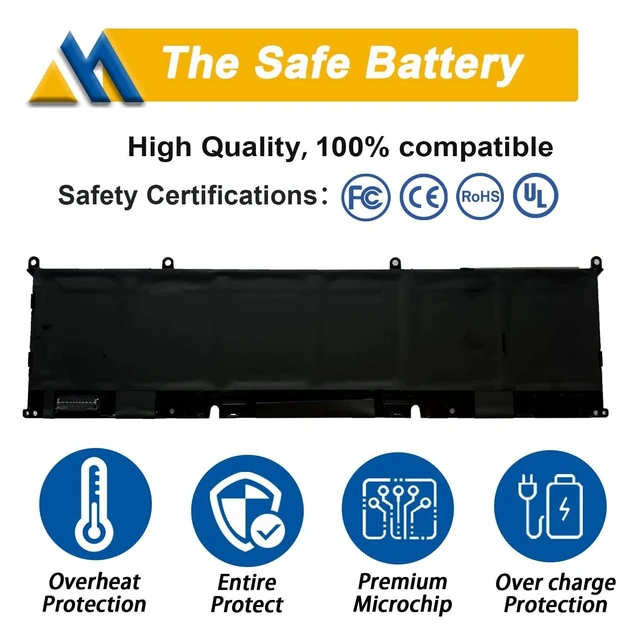 Alt view image 8 of 10 - Mobik 86Wh 69KF2 6-Cell Battery Replacement for Dell XPS 15 9500 9510 9520 G15 5510 5511 5515 5520 5521 Precision G5 G7 G16 M15 R3 R4 R5 R6 R7 M17 R3 R4 Inspiron 7510 7610 7620 P87F P91F 8FCTC 11.4V