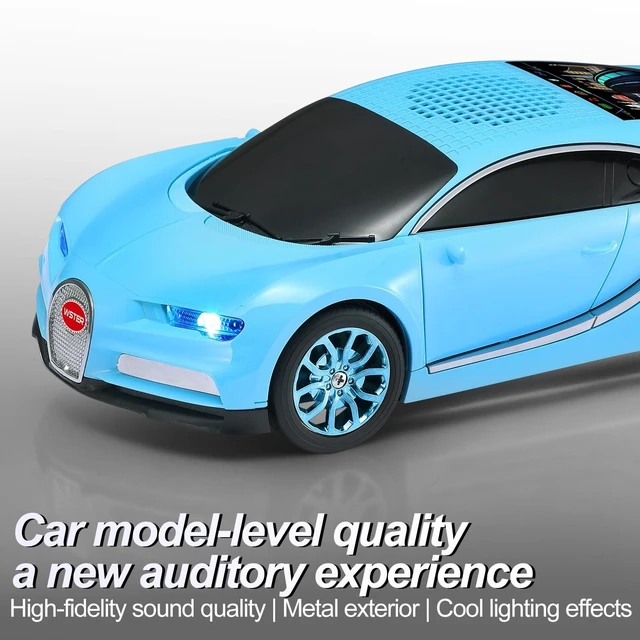 Alt view image 10 of 10 - WSTER Luxury Sports Car Model Bluetooth Speaker with HD Sound, TWS Stereo Pairing, Display Screen, Built-in Microphone, Unique Bluetooth Car Speaker for Home, Party, Outdoor & Beach (Blue)