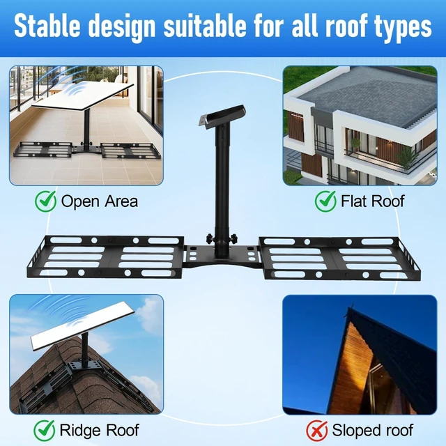 Alt view image 9 of 10 - Starlink Gen 3 Roof Mount,Heavy-Duty Starlink Ridge Mount,0-30 Adjustable Third-Generation Starlink Pipe Adapter,Compatible with Starlink Standard 4/4X/Gen 3,No Drilling Required