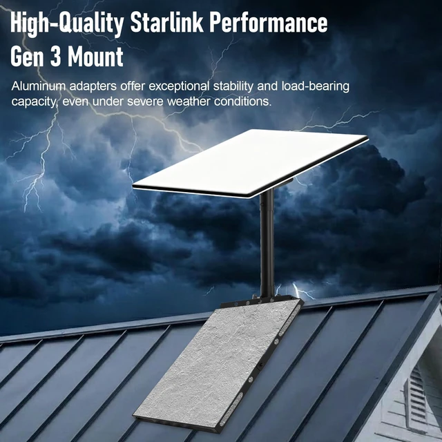 Alt view image 10 of 10 - Starlink Gen 3 Roof Mount,Heavy-Duty Starlink Ridge Mount,0-30 Adjustable Third-Generation Starlink Pipe Adapter,Compatible with Starlink Standard 4/4X/Gen 3,No Drilling Required