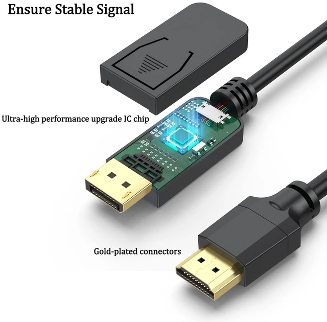 Alt view image 9 of 10 - UVOOI 4K DisplayPort-DP to HDMI Cable 50FT, Display Port to HDMI Cable 50 Feet Adapter, 4K&3D, Video/Audio, 15.24M for HDTV, Monitor, Projector