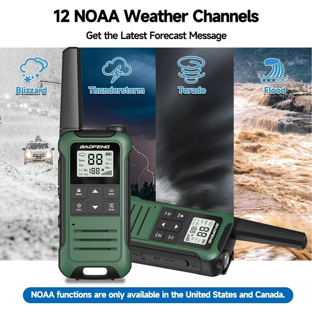 Alt view image 8 of 10 - Walkie Talkies Long Range for Adults,Baofeng FRS Radio F22 Rechargeable Walkie Talkie 6 Pack Emergency Radios,NOAA,Flashlight,Type-C Charger Wakey Takey for Camping Outdoor Cruise