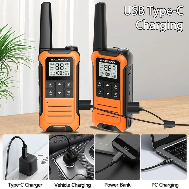 Alt view image 9 of 10 - Walkie Talkies Long Range for Adults,Baofeng FRS Radio F22 Rechargeable Walkie Talkie 6 Pack Emergency Radios,NOAA,Flashlight,Type-C Charger Wakey Takey for Camping Outdoor Cruise
