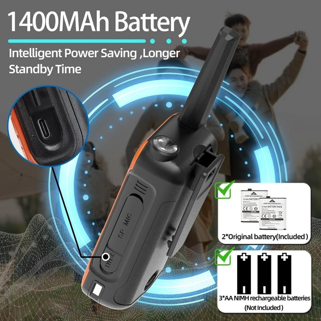 Alt view image 10 of 10 - Walkie Talkies Long Range for Adults,Baofeng FRS Radio F22 Rechargeable Walkie Talkie 6 Pack Emergency Radios,NOAA,Flashlight,Type-C Charger Wakey Takey for Camping Outdoor Cruise