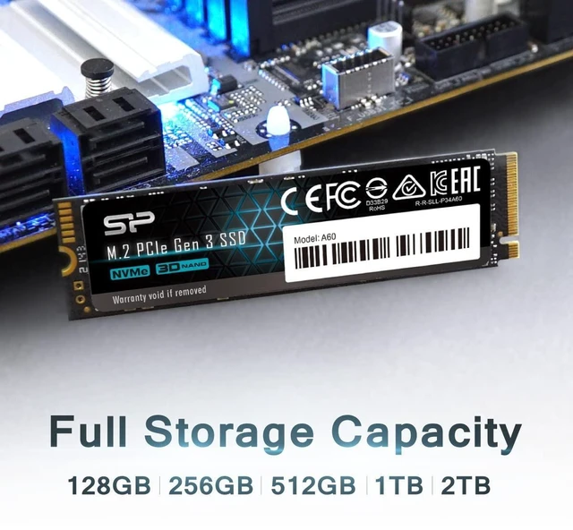 Alt view image 9 of 10 - Silicon Power 256GB NVMe M.2 PCIe Gen3x4 2280 SSD (SP256GBP34A60M28)