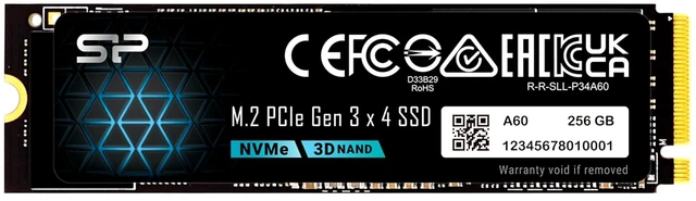 Alt view image 6 of 10 - Silicon Power 256GB NVMe M.2 PCIe Gen3x4 2280 SSD (SP256GBP34A60M28)