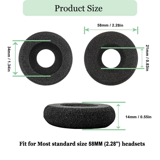 Alt view image 8 of 10 - 50 Pack Plantronics Headset Ear Cushions Replacement Earpads Foam Ear Pad for Covers Plantronics Most Standard Size Office Headsets HW251N HW261N HW510 HW520 Jabra PRO 920 Biz 1500 GN2000 Headphones