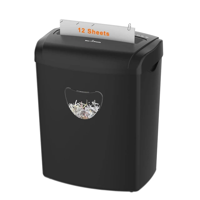 Alt view image 6 of 10 - SUNTIKO 12-Sheet Cross-Cut Paper Shredder, P-4 Security Level for Home Office, 5.5 Gallon Bin, Destroys Credit Cards and Staples, ETL Certified, Black