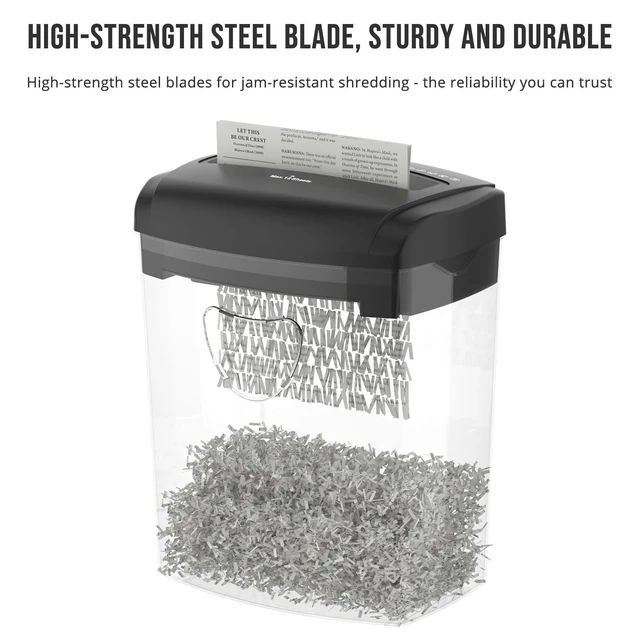 Alt view image 8 of 10 - SUNTIKO 12-Sheet Cross-Cut Paper Shredder, P-4 Security Level for Home Office, 5.5 Gallon Bin, Destroys Credit Cards and Staples, ETL Certified, Black