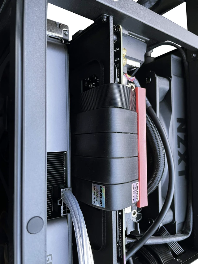 Alt view image 9 of 10 - LINKUP - Ultra PCIe 4.0 X16 Riser Cable Shielded Gaming PCI Express Gen4 Reverse PCIE Connector w/ 270 Degree Socket (24cm / 9.44") Compatible with NZXT H1 Without Screw