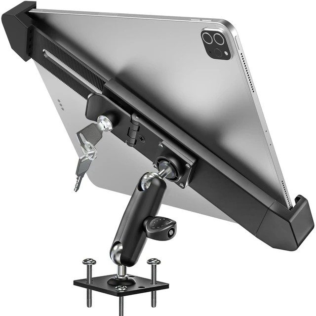 Alt view image 6 of 10 - woleyi Anti Theft Heavy Duty Drill Base Tablet Holder Car Mount Dashboard for Truck/Vehicle with Security Lock and Key, Compatible with iPad Pro/Air/Mini, Galaxy Tabs, More 7-11" Tablets