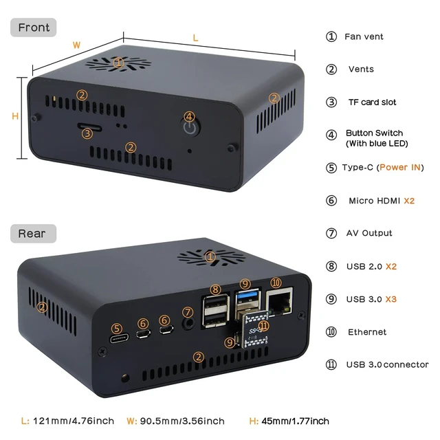 Alt view image 10 of 10 - Geekworm NASPi V2.0 2.5 inch SATA HDD/SSD NAS Storage Kit with Safe Shutdown & Auto Power On Function for Raspberry Pi 4 Model B(Not Include Raspberry Pi 4)