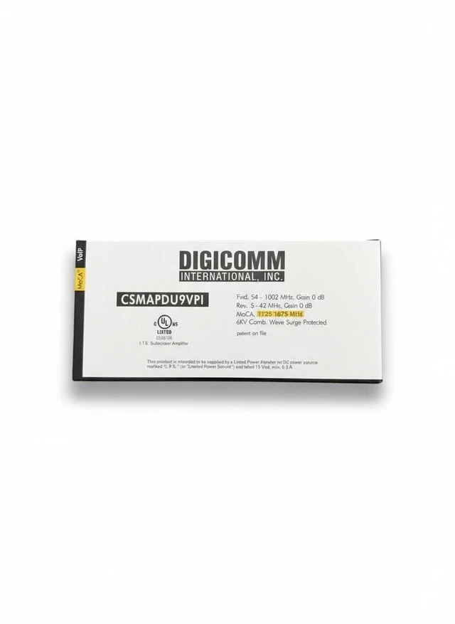 Alt view image 7 of 8 - DIGICOMM CSMF1APDU9VPI HomeConnect 9-Port Passive VoIP MoCA Amplifier for Comcast, Xfinity, RCN, Optimum, Wow, COX, Spectrum