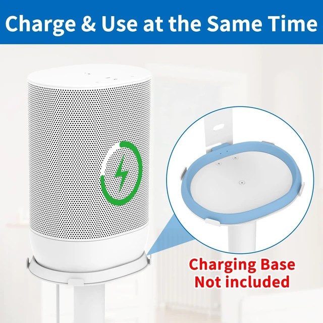 Alt view image 8 of 10 - Heavy Duty Floor Speaker Stand for Sonos Move, Move 2 Speaker Stand with Management Cable Clips Easy to Install, White