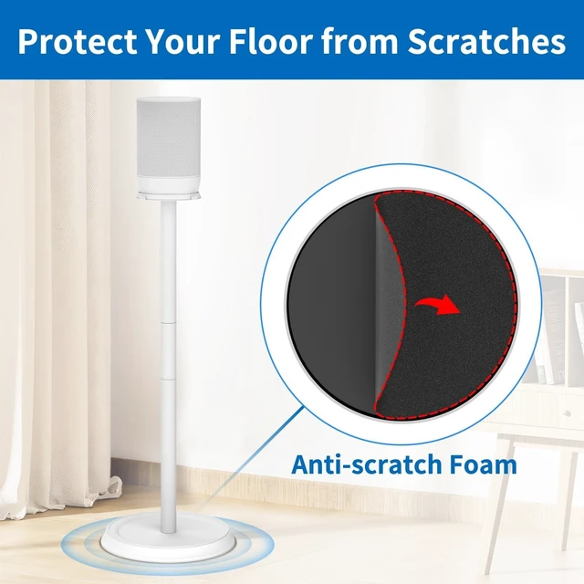 Alt view image 10 of 10 - Heavy Duty Floor Speaker Stand for Sonos Move, Move 2 Speaker Stand with Management Cable Clips Easy to Install, White