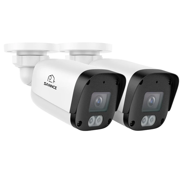 Alt view image 6 of 10 - SANNCE 2 Pack 5MP Super HD PoE IP Security Camera,100ft Dual IR Night Vision,IP67 Weatherproof, Human/Vehicle Detection,H.265+ Indoor/Outdoor Surveillance Camera