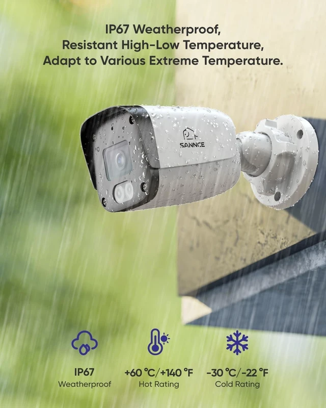 Alt view image 10 of 10 - SANNCE 2 Pack 5MP Super HD PoE IP Security Camera,100ft Dual IR Night Vision,IP67 Weatherproof, Human/Vehicle Detection,H.265+ Indoor/Outdoor Surveillance Camera