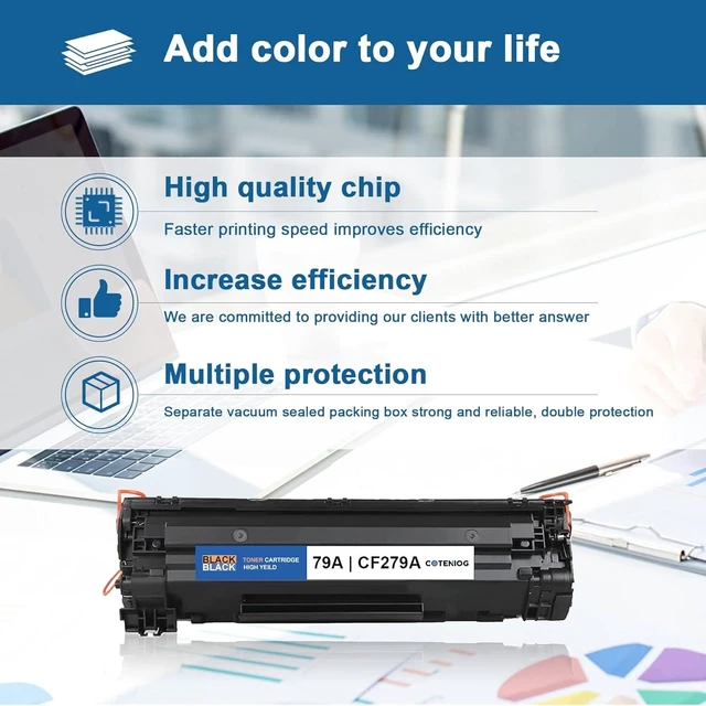 Alt view image 13 of 14 - 79A High Yield Toner Cartridge CF279A Compatible Replacement for 79A Toner Pro MFP M26nw M26a M12w M12a Printer 2-Pack Black