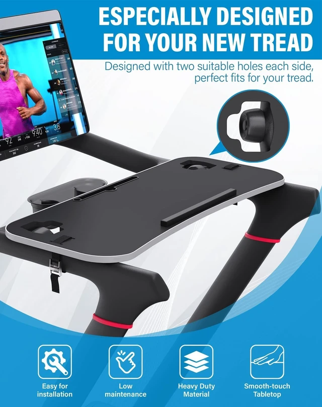 Alt view image 8 of 10 - New Tread Laptop Tray, Treadmill Desk Tray, Upgrade 36" Treadmill Tray Compatible with The New Peloton Tread, Ergonomic Tread Tray for Laptop, Easy Mount Exercise Workstation with Protective Strip