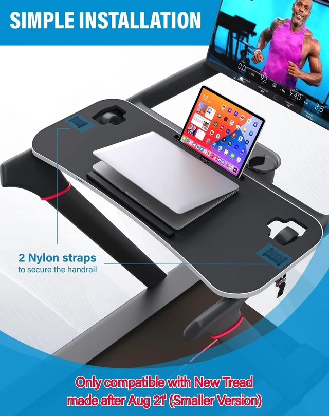 Alt view image 10 of 10 - New Tread Laptop Tray, Treadmill Desk Tray, Upgrade 36" Treadmill Tray Compatible with The New Peloton Tread, Ergonomic Tread Tray for Laptop, Easy Mount Exercise Workstation with Protective Strip