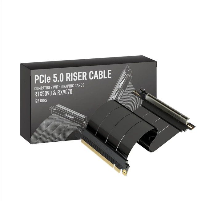 Alt view image 6 of 10 - LINKUP PCIE 5.0 Riser Cable ^^ for Vertical GPU Mount ^^ Right Angle ^^ Graphics Card GPU Ready ^^ Usable with PCIe 4.0 & RX 9070/ RTX5090 ^^ 20cm (Total Length: 24cm)