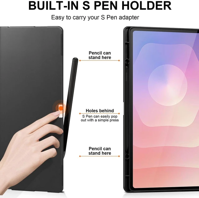 Alt view image 9 of 10 - XFYKJIN for Samsung Galaxy Tab S11 Ultra 14.6 Inch Case 2025, Full-Grain Genuine Leather Business Folio with S Pen Holder, Military-Grade Shockproof, Auto Wake/Sleep & Kickstand - Wine Red