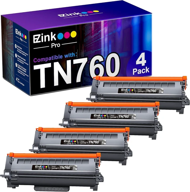 Alt view image 8 of 14 - E-Z Ink Pro TN760 Toner for Printer Replacement for TN760 Toner TN-730/TN-760 TN730 to Use with HL-L2350DW HL-L2370DW HL-L2390DW HL-L2395DW MFC-L2710DW MFC-L2750DW Printer(4black)