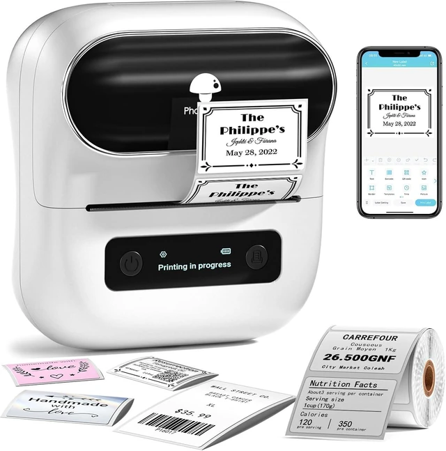 Alt view image 8 of 14 - Phomemo M220 Label Maker Starter Pack, 3 Inch Bluetooth Thermal Label Printer with 100 Premium Label(40×30mm),Portable Barcode Printer for Small Business Office Organization, iOS Android PC Compatible