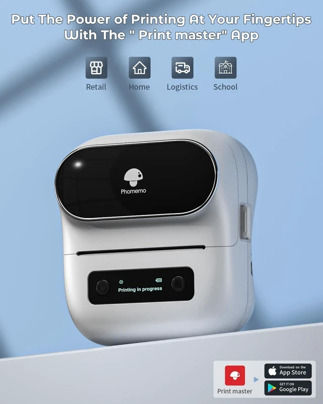 Alt view image 10 of 14 - Phomemo M220 Label Maker Starter Pack, 3 Inch Bluetooth Thermal Label Printer with 100 Premium Label(40×30mm),Portable Barcode Printer for Small Business Office Organization, iOS Android PC Compatible