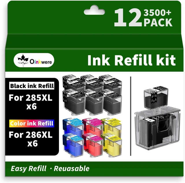 Alt view image 7 of 12 - 285XL 286XL Ink Refill Kit for Canon 285 and 286 Ink Cartridge PG285 CL286 Compatible for Canon Pixma TS7720 TS7722 TR7820 Printer Ink (12-Pack, 6BK/2C/2M/2Y)