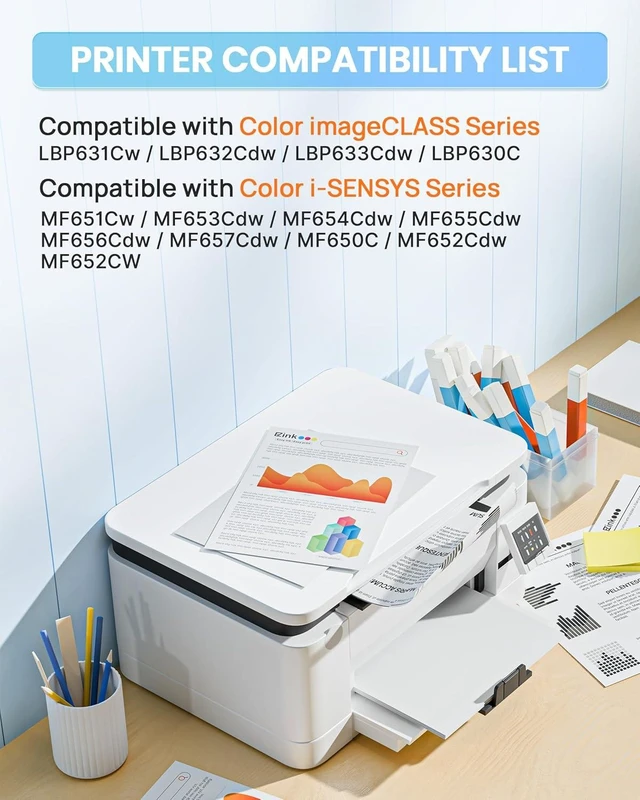 Alt view image 9 of 14 - E-Z Ink 067H 067 Toner Cartridge with Chip Compatible for Canon 067H Toner Cartridge Set High Yield Cartridge 067 for Canon imageCLASS MF656Cdw MF654Cdw LBP632Cdw MF653Cdw Printer (BCMY, 4 Pack)