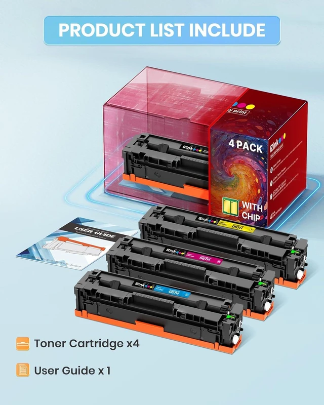 Alt view image 13 of 14 - E-Z Ink 067H 067 Toner Cartridge with Chip Compatible for Canon 067H Toner Cartridge Set High Yield Cartridge 067 for Canon imageCLASS MF656Cdw MF654Cdw LBP632Cdw MF653Cdw Printer (BCMY, 4 Pack)
