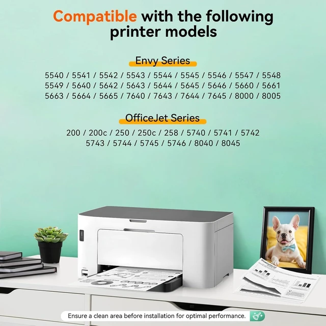 Alt view image 9 of 14 - InKID 62xl Ink Cartridges Black Compatible for HP 62 Black Ink Cartridge Fit for HP Envy 7640 5660 7645 5540 Printer Ink Cartridges Compatible for hp 62xl Ink Cartridge Combo Pack(2 Black)