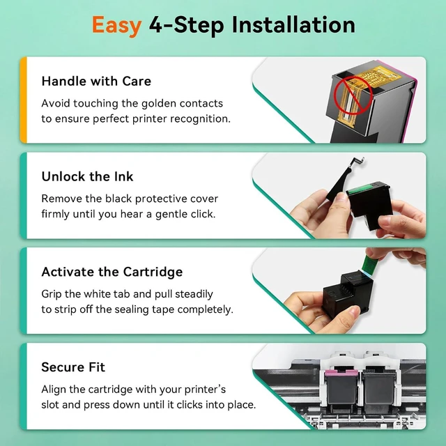 Alt view image 12 of 14 - InKID 62xl Ink Cartridges Black Compatible for HP 62 Black Ink Cartridge Fit for HP Envy 7640 5660 7645 5540 Printer Ink Cartridges Compatible for hp 62xl Ink Cartridge Combo Pack(2 Black)