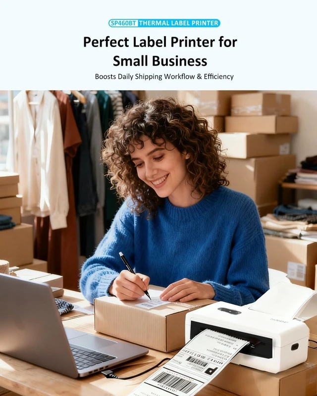 Alt view image 10 of 10 - iDPRT Bluetooth Thermal Shipping Label Printer, 4x6 Wireless High-Speed Label Maker for Small Business, Compatible with Android, iPhone, Windows & Mac for , Ebay, Shopify, USPS, SP460BT