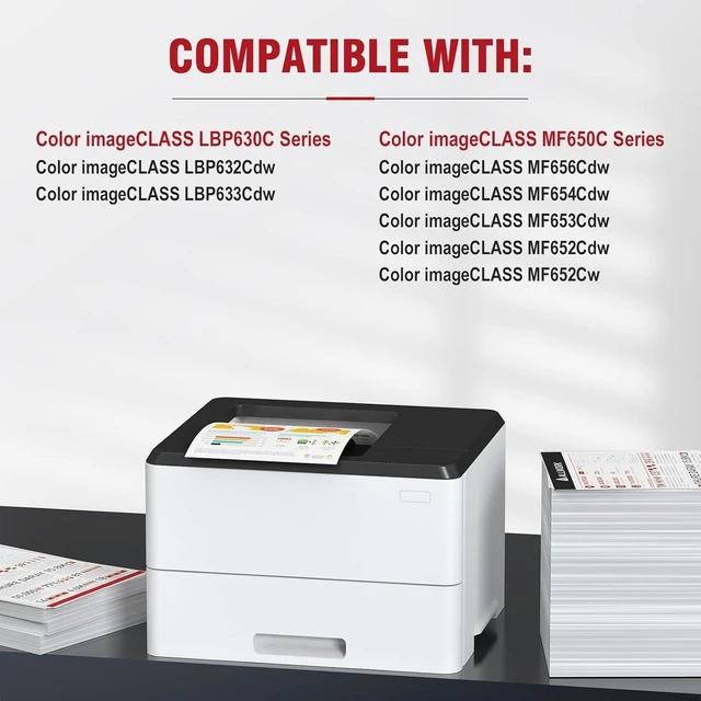 Alt view image 8 of 12 - 067 Toner Cartridge Set 4 Pack Compatible Replacement for Canon 067 067H Works for Canon Color imageCLASS MF650C LBP630C Series LBP632Cdw MF654Cdw MF656Cdw MF653Cdw Printer 4-Pack with Chip