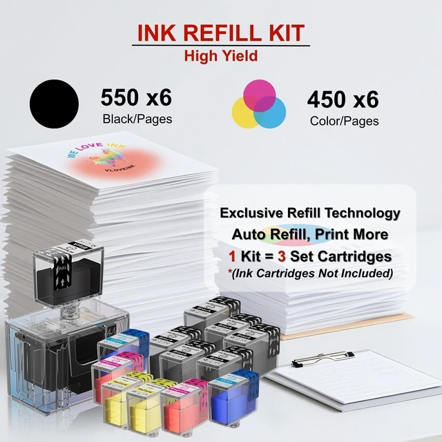 Alt view image 8 of 12 - PG-295XL/CL-286XL Ink Refill Kit Compatible with Canon PG-295XL CL-286XL 295 XL 286 XL Ink Cartridges Work with Pixma TS4320 TS6520 TR7120 Printer Cartridges, 12 Pack (6BK/2C/2M/2Y)