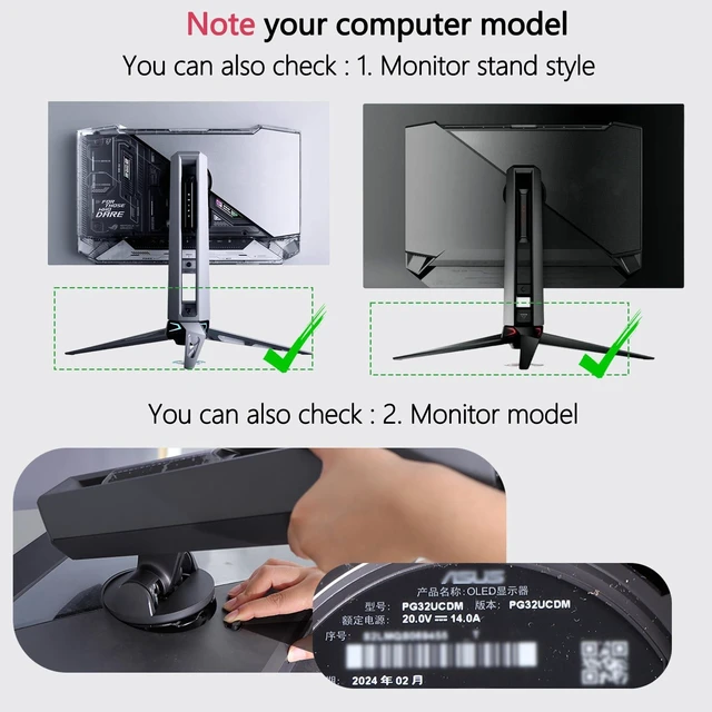 Alt view image 8 of 10 - OEM PG27AQWP-W VESA Adapter Compatible with ASUS ROG XG27UCDMG,PG27AQDP ,PG27UCDM,XG27ACDNG,XG27AQDNG,XG27AQDMGR,XG27AQDPG,XG27ACDMS,XG32UCDS,PG32UCDMR,XG32UCWMG,XG32UCWG,XG34WCDG,PG39WCDM,PG49WCD
