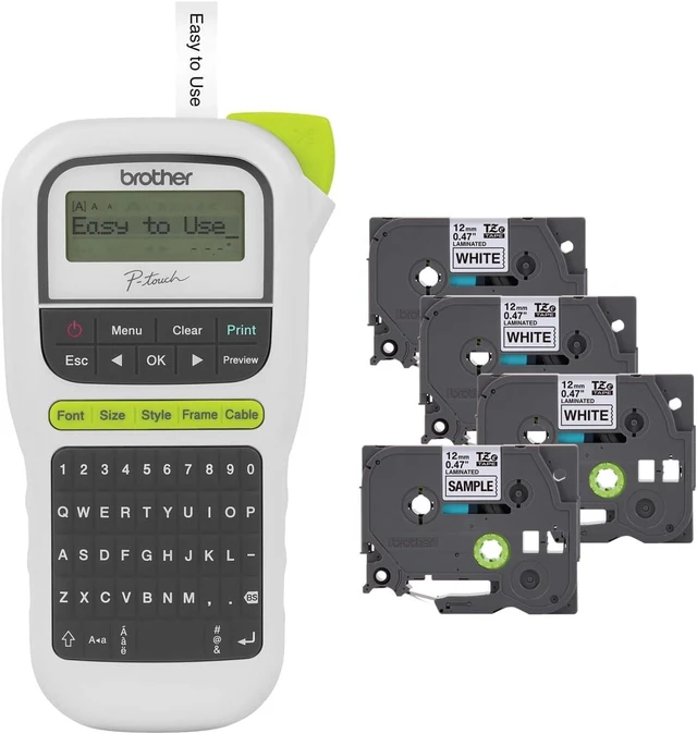 Alt view image 8 of 14 - Brother P-Touch, PTH110BP, Easy Portable Label Maker Bundle (4 Label Tapes Included), White, Small
