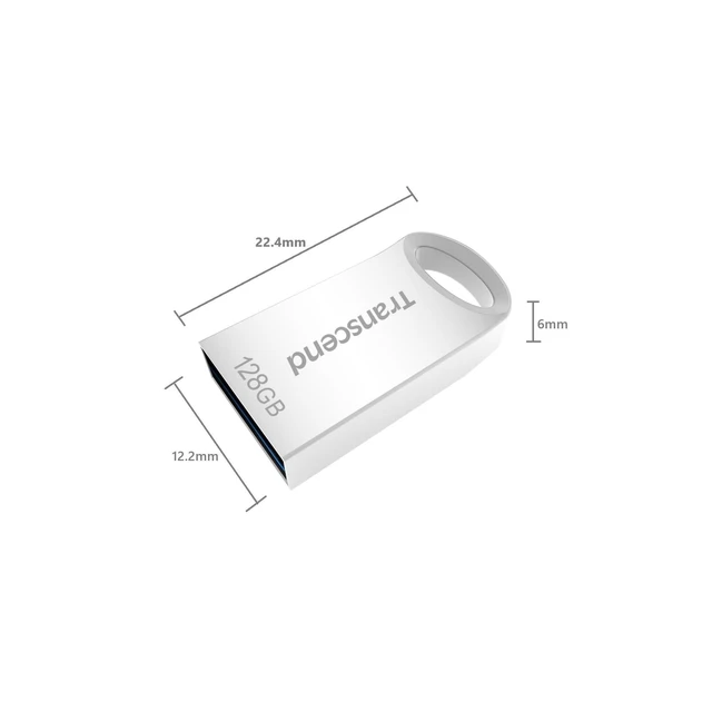 Alt view image 9 of 10 - Transcend 128GB JetFlash 710 USB 3.1/3.0 Flash Drive (TS128GJF710S), Sliver