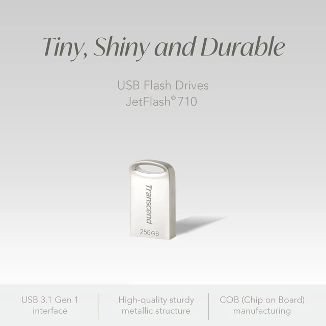 Alt view image 10 of 10 - Transcend 128GB JetFlash 710 USB 3.1/3.0 Flash Drive (TS128GJF710S), Sliver