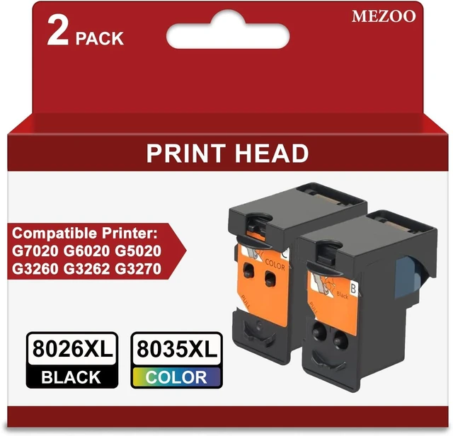Alt view image 7 of 12 - BH-20 CH-20 Printhead High Pages Replacement for Canon G7020 G6020 G5020 G3260 G2260 G1220 G1230 G2270 G3262 G3270 G4270 MegaTank Printer Head refillable Ink cartridges 8026XL 8035XL Set Combo Pack