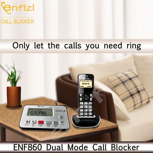 Alt view image 10 of 10 - Enf860 Call Blocker for Landline Phones, Blacklist/Whitelist Dual Mode, Block spam Calls by Number and Name