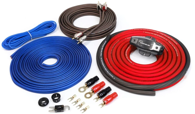Alt view image 6 of 10 - KnuKonceptz Kolossus 4 Gauge OFC Amplifier Installation Kit - Red