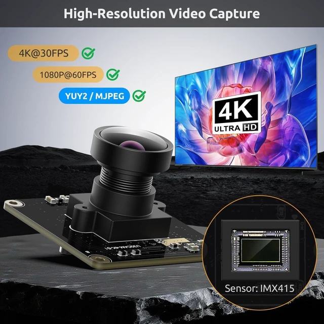 Alt view image 7 of 10 - innomaker USB 3.0 UVC Camera Module with IMX415 Sensor, 4K@30FPS & 1080P@60FPS, Plug and Play for Windows/Linux/Mac/Android/Raspberry Pi/Jetson Nano/ARM Boards